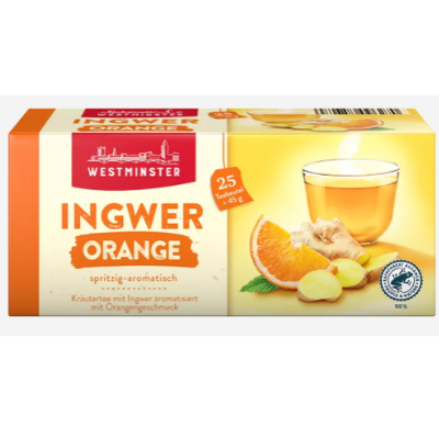 Чай  Westminster Ingwer Orange 25 пак, Німеччина