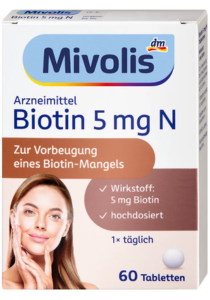 Капсули Mivolis Biotin 5 mg N, 60 шт., Німеччина