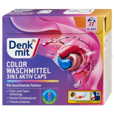 Капсули Denkmit для кольорової білизни 22 шт, Німеччина
