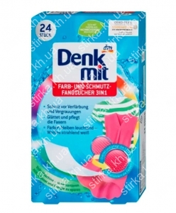 Серветки проти линяння для кольорової білизни Denkmit, 24 шт., Німеччина