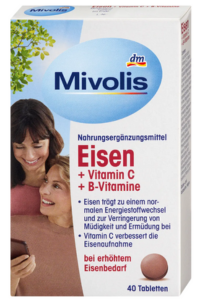 Вітаміни Mivolis Eisen + Vitamin C + B-Vitamine 40 шт., Німеччина