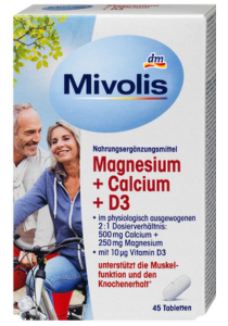 Вітаміни Mivolis Магній + Кальцій + D3 45 шт, Німеччина
